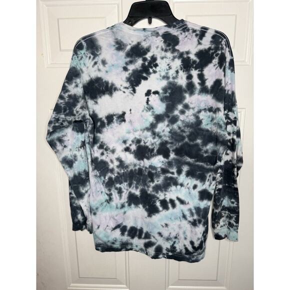 Pink Victoria's Secret Tie Dye Shirt Women's XS Long Sleeve Tee Black Blue Crew - Picture 8 of 8